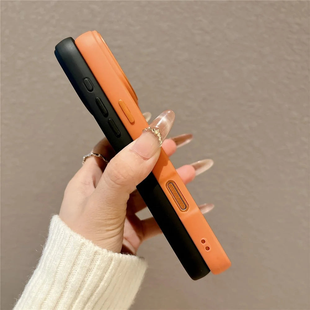 For iPhone 17 Pro Max Matte Case PC + TPU All-wrapped Protection Magnetic Phone Cover with Tempered Glass Compatible with MagSafe - Orange - 6