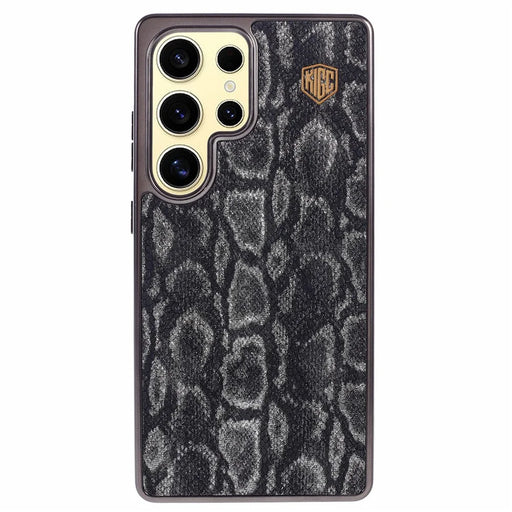 KIGC For Samsung Galaxy S26 Ultra Magnetic Case Hybrid Phone Back Cover Snake Texture - Black - 1