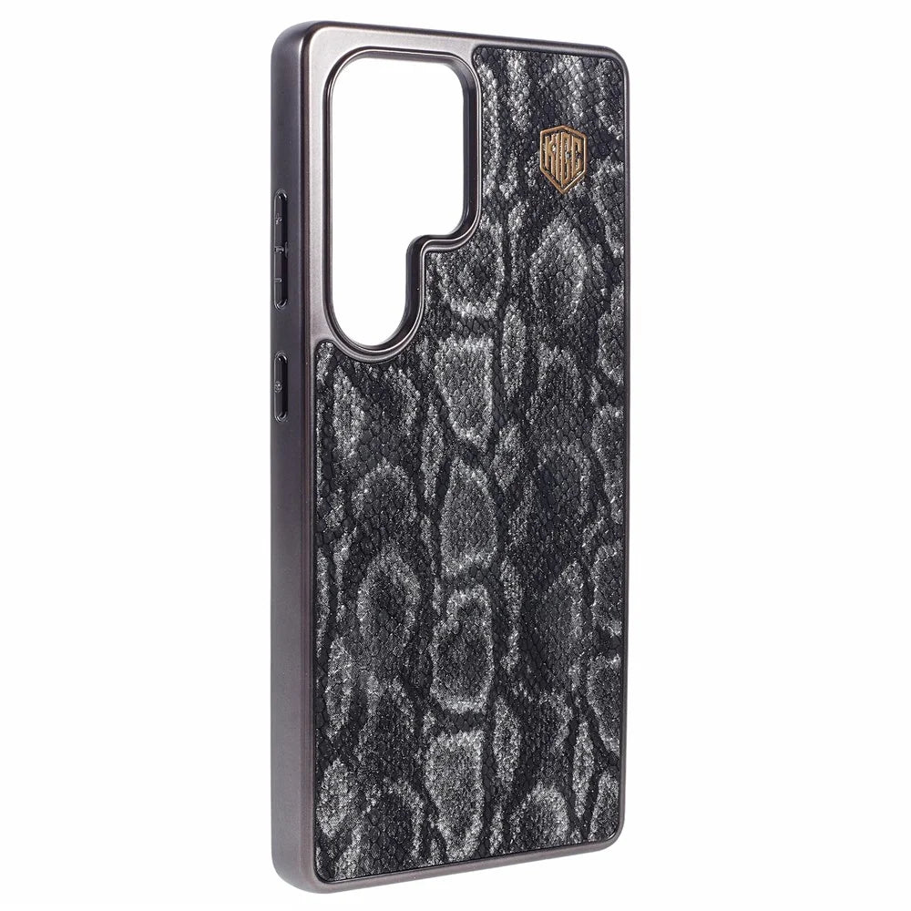 KIGC For Samsung Galaxy S26 Ultra Magnetic Case Hybrid Phone Back Cover Snake Texture - Black - 3