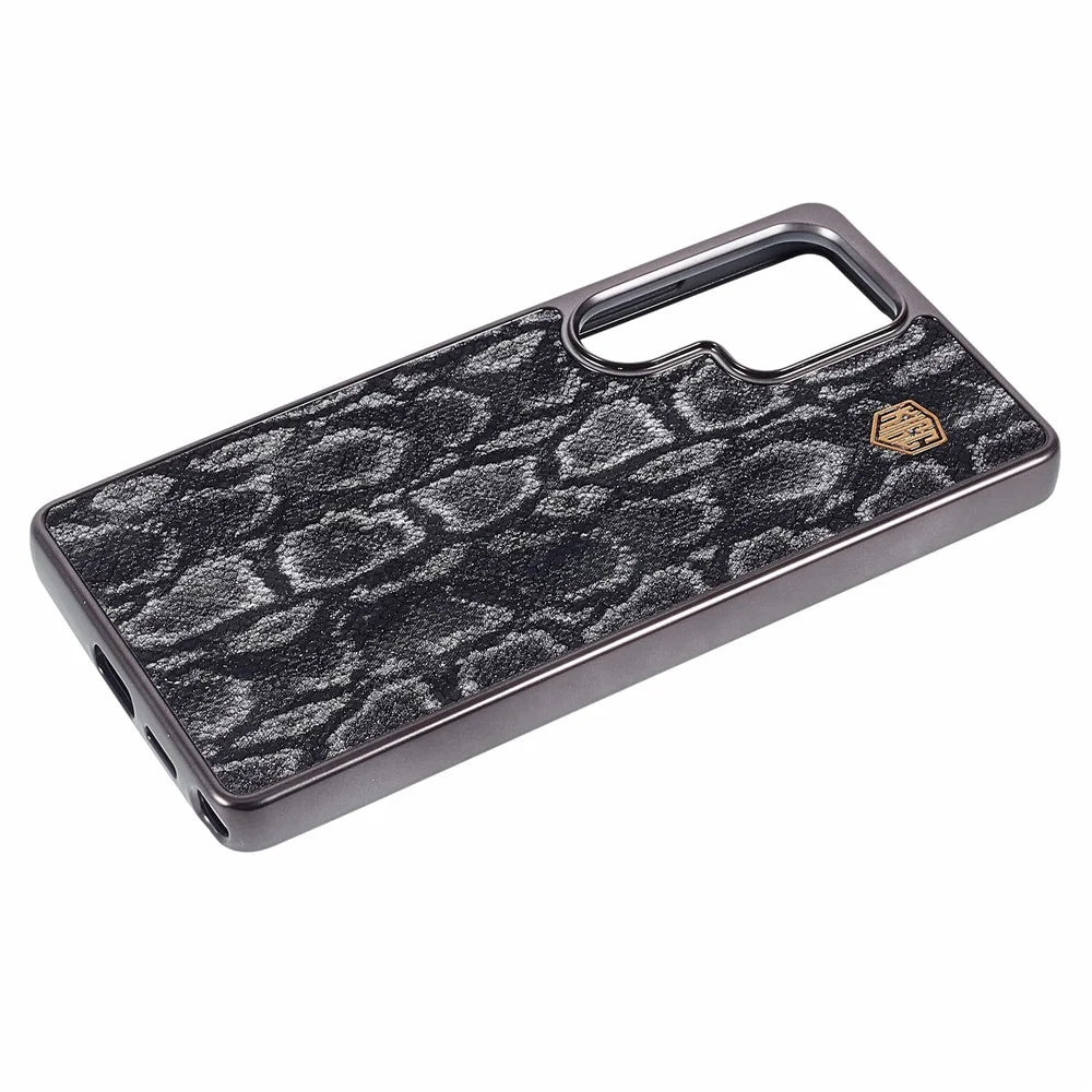 KIGC For Samsung Galaxy S26 Ultra Magnetic Case Hybrid Phone Back Cover Snake Texture - Black - 4