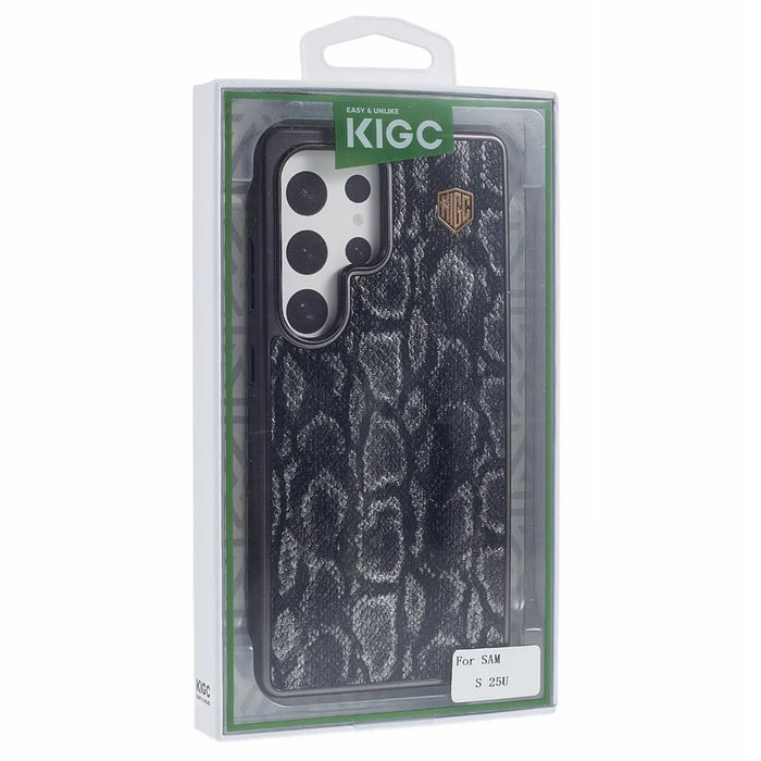 KIGC For Samsung Galaxy S26 Ultra Magnetic Case Hybrid Phone Back Cover Snake Texture - Black - 7