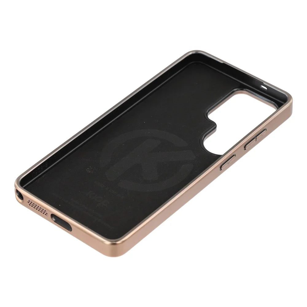 KIGC For Samsung Galaxy S26 Ultra Case Leather + PC + TPU Electroplating Phone Cover with Card Holder - Orange - 5