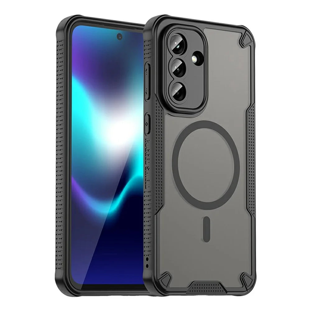 For Samsung Galaxy A37 5G Magnetic Case TPU + PC Phone Back Cover - Black - 1