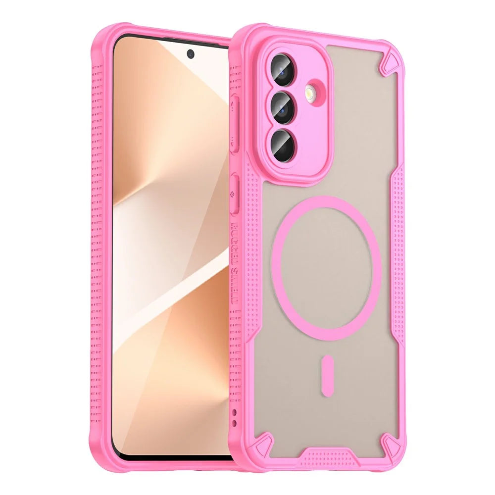For Samsung Galaxy A57 5G Magnetic Case TPU + PC Phone Back Cover - Pink - 1