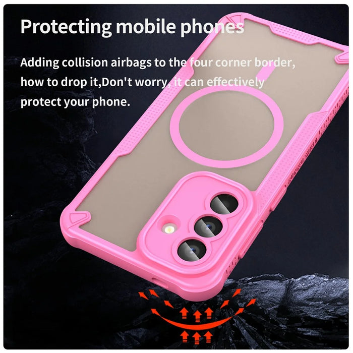 For Samsung Galaxy A57 5G Magnetic Case TPU + PC Phone Back Cover - Pink - 3