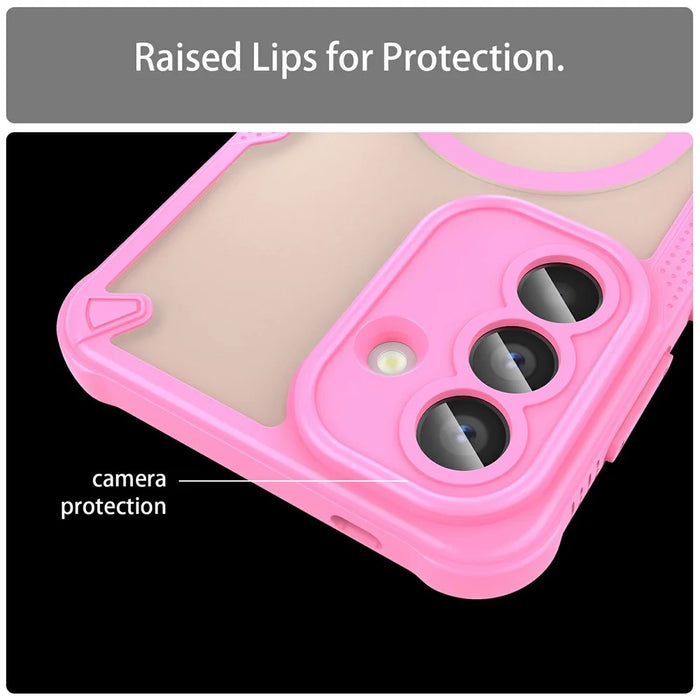 For Samsung Galaxy A57 5G Magnetic Case TPU + PC Phone Back Cover - Pink - 6