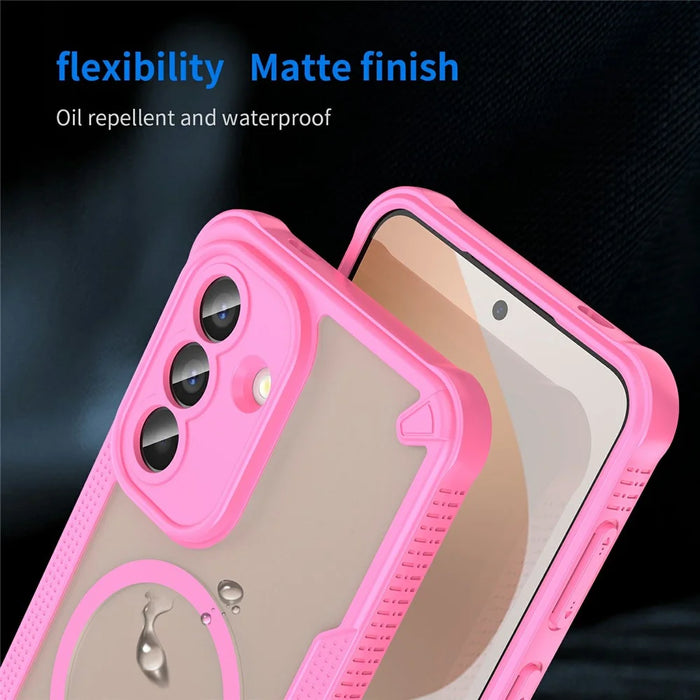 For Samsung Galaxy A57 5G Magnetic Case TPU + PC Phone Back Cover - Pink - 7