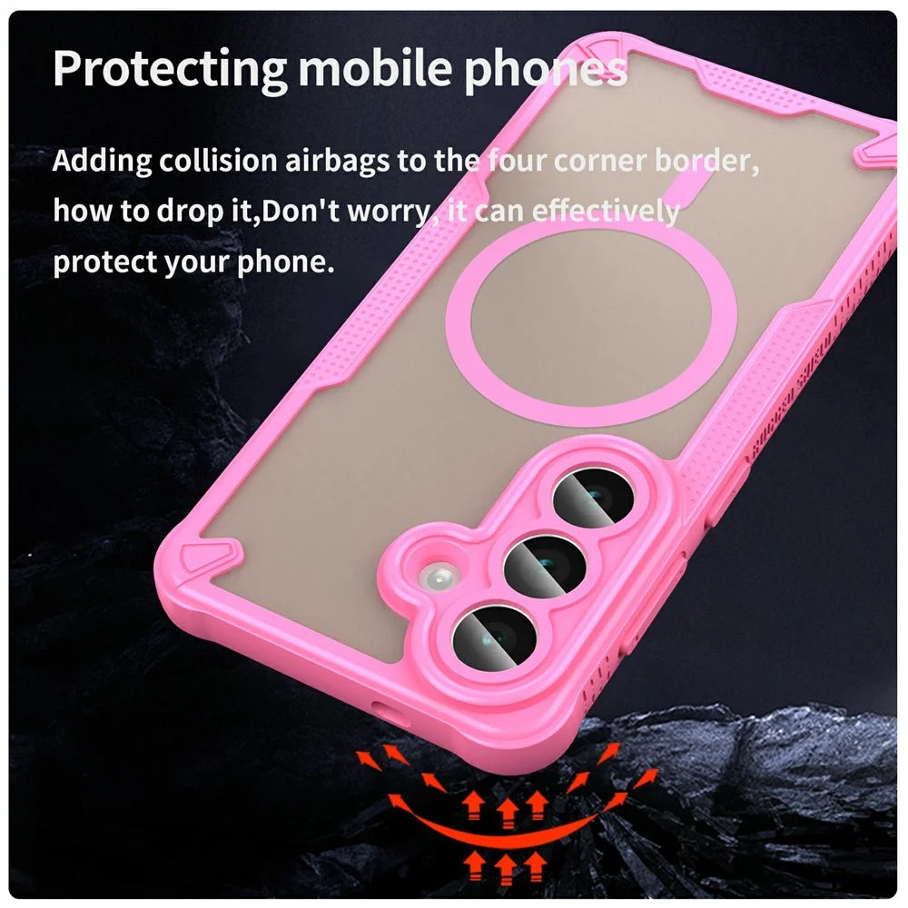For Samsung Galaxy S26 Magnetic Case TPU + PC Phone Back Cover - Pink - 3