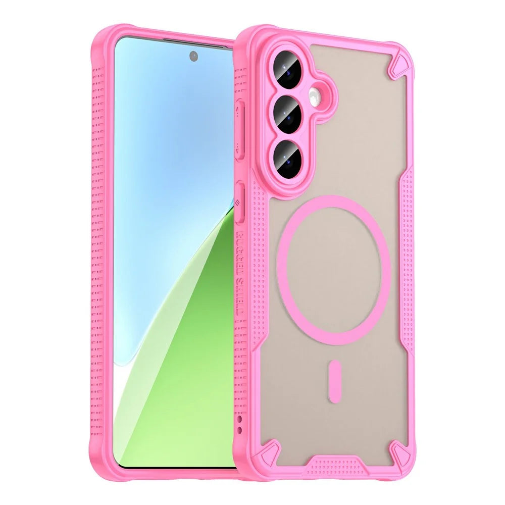 For Samsung Galaxy S26+ Magnetic Case TPU + PC Phone Back Cover - Pink - 1