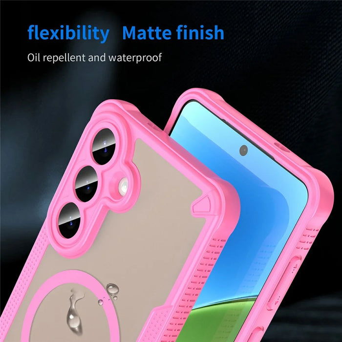 For Samsung Galaxy S26+ Magnetic Case TPU + PC Phone Back Cover - Pink - 7