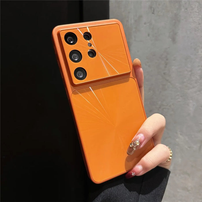 For Samsung Galaxy S26 Ultra Case CD Veins Shockproof Slim PC Phone Back Cover - Orange - 2