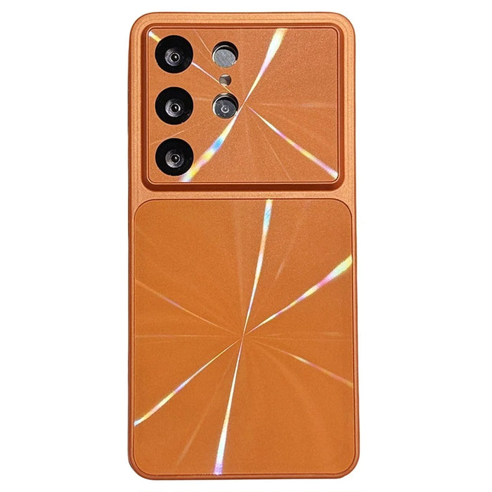 For Samsung Galaxy S25 Ultra Case CD Veins Shockproof Slim PC Phone Back Cover - Orange - 1