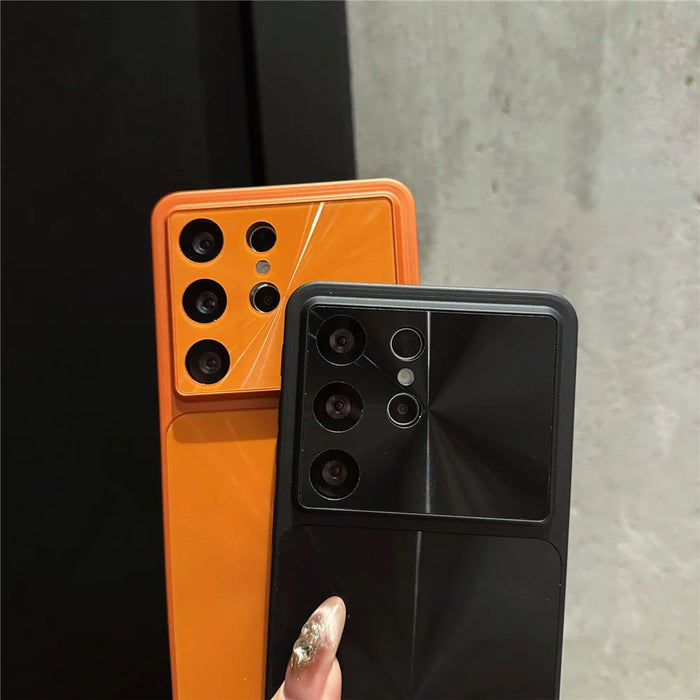 For Samsung Galaxy S25 Ultra Case CD Veins Shockproof Slim PC Phone Back Cover - Orange - 3