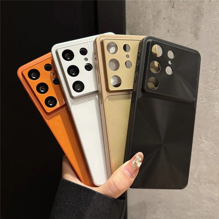 For Samsung Galaxy S25 Ultra Case CD Veins Shockproof Slim PC Phone Back Cover - Orange - 7
