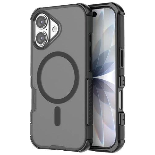 For iPhone 17 Magnetic Case Matte Skin Touch TPU PC Anti Drop Phone Cover Compatible with MagSafe - Black - 1
