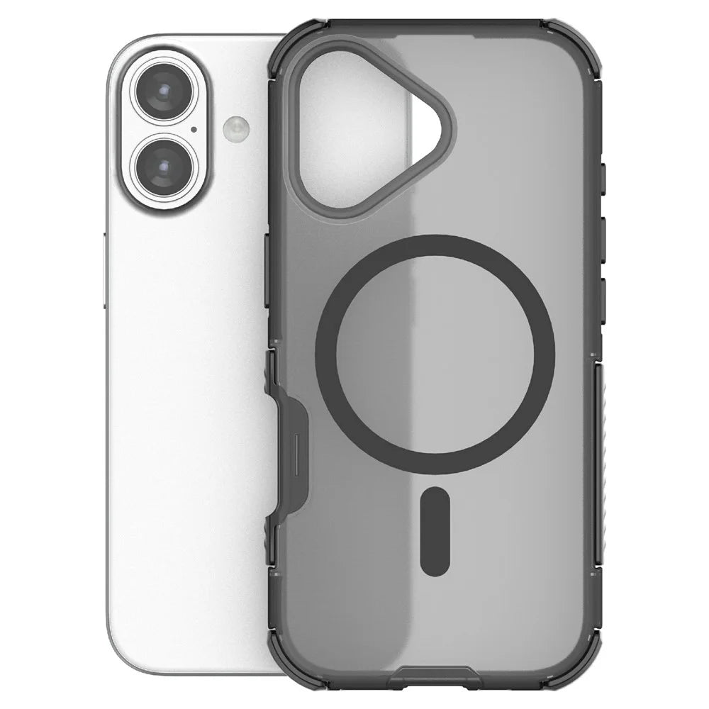 For iPhone 17 Magnetic Case Matte Skin Touch TPU PC Anti Drop Phone Cover Compatible with MagSafe - Black - 3