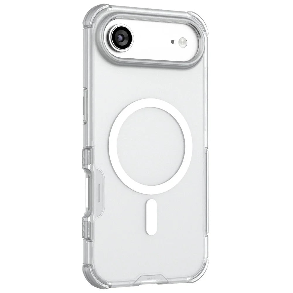 For iPhone Air Magnetic Case Matte Skin Touch TPU PC Anti Drop Phone Cover Compatible with MagSafe - White - 2