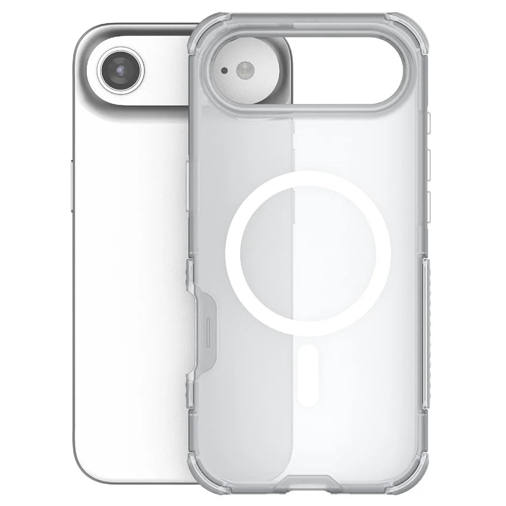 For iPhone Air Magnetic Case Matte Skin Touch TPU PC Anti Drop Phone Cover Compatible with MagSafe - White - 3