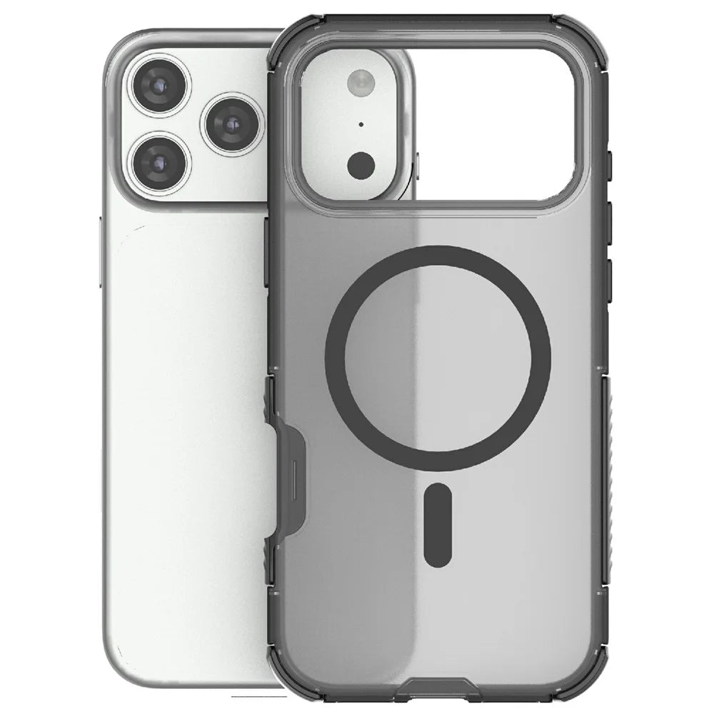 For iPhone 18 Pro Max / 17 Pro Max Magnetic Case Matte Skin Touch TPU PC Anti Drop Phone Cover Compatible with MagSafe - Black - 3