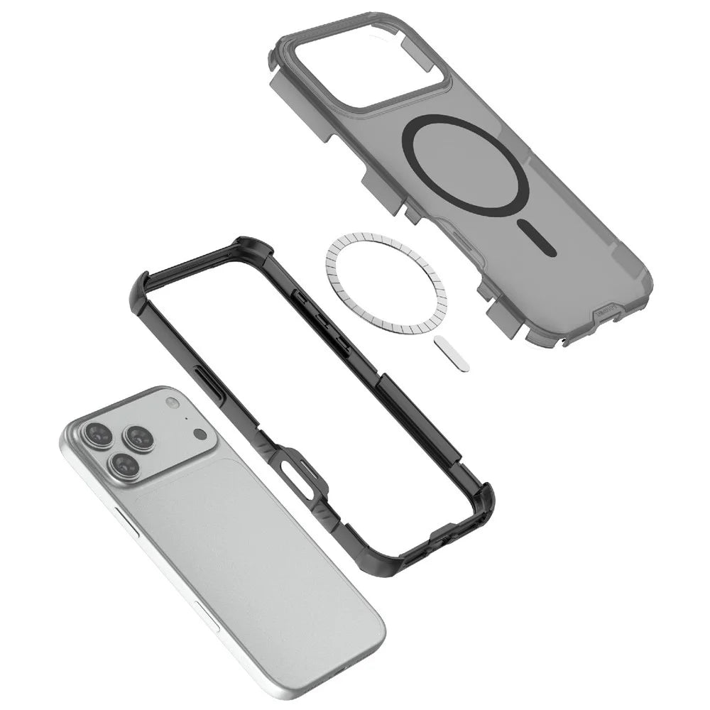 For iPhone 18 Pro Max / 17 Pro Max Magnetic Case Matte Skin Touch TPU PC Anti Drop Phone Cover Compatible with MagSafe - Black - 4