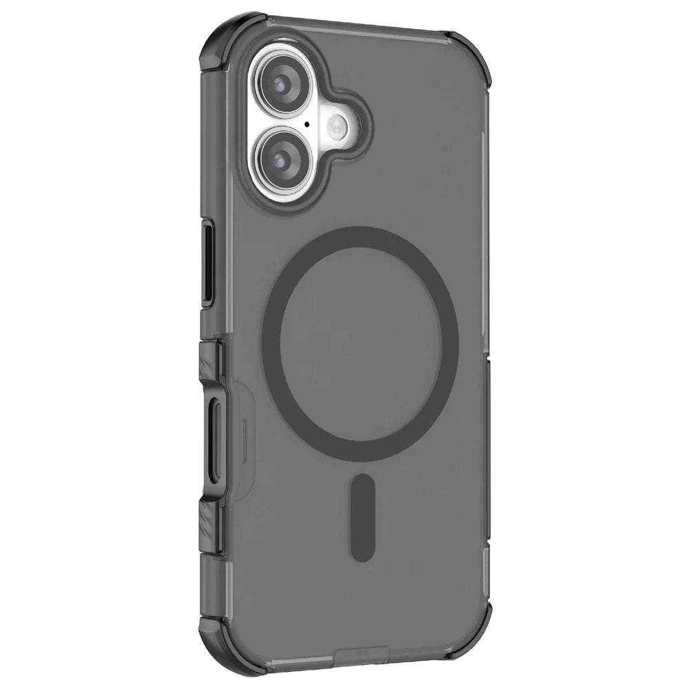 For iPhone 16 Magnetic Case Matte Skin Touch TPU PC Anti Drop Phone Cover Compatible with MagSafe - Black - 2