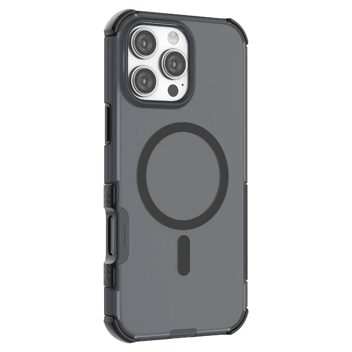 For iPhone 16 Pro Magnetic Case Matte Skin Touch TPU PC Anti Drop Phone Cover Compatible with MagSafe - Black - 2
