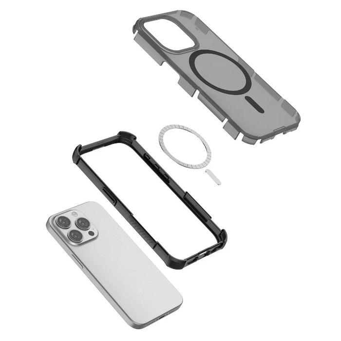 For iPhone 15 Pro Max Magnetic Case Matte Skin Touch TPU PC Anti Drop Phone Cover Compatible with MagSafe - Blue - 4
