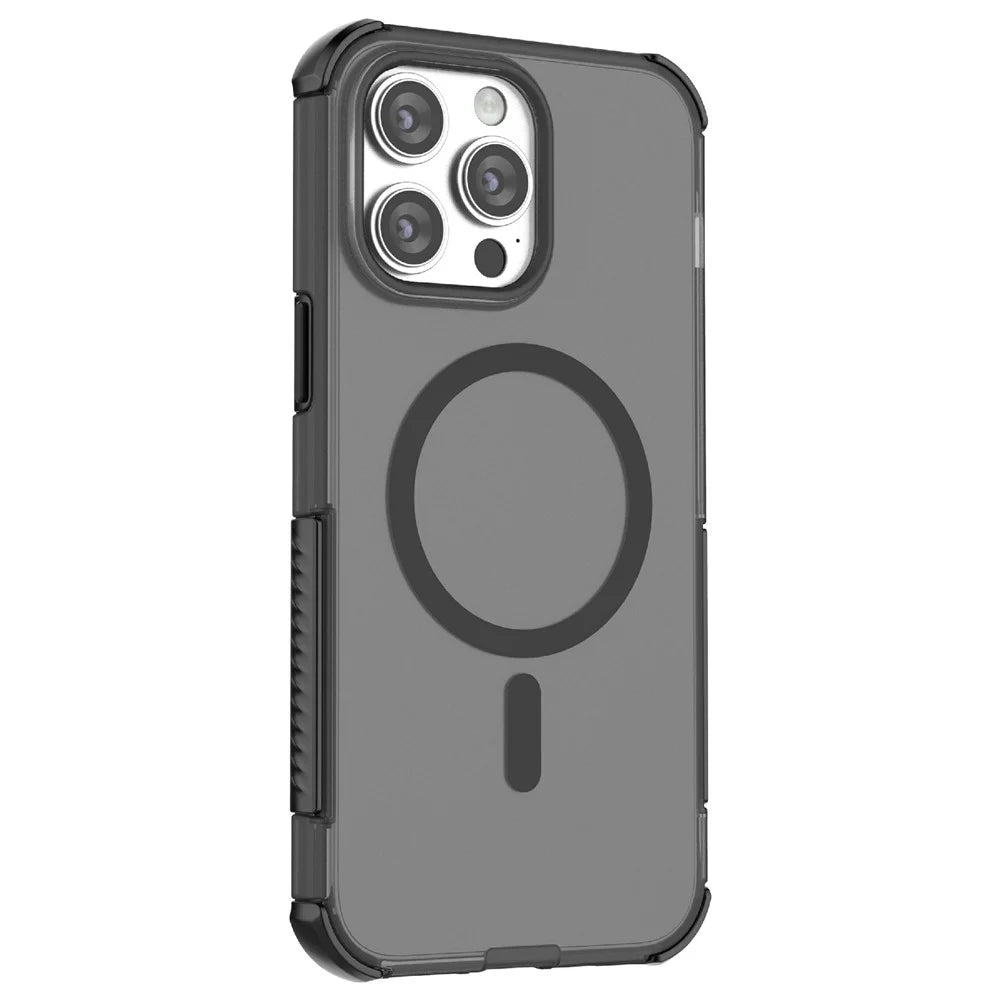 For iPhone 14 Pro Max Magnetic Case Matte Skin Touch TPU PC Anti Drop Phone Cover Compatible with MagSafe - Black - 2