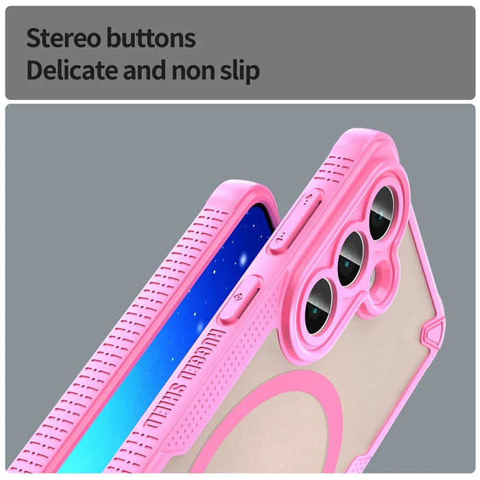 For Samsung Galaxy A56 5G Magnetic Case TPU + PC Phone Back Cover - Pink - 5