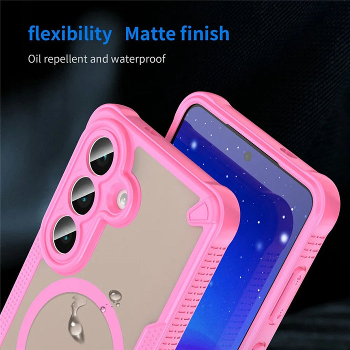For Samsung Galaxy A56 5G Magnetic Case TPU + PC Phone Back Cover - Pink - 7