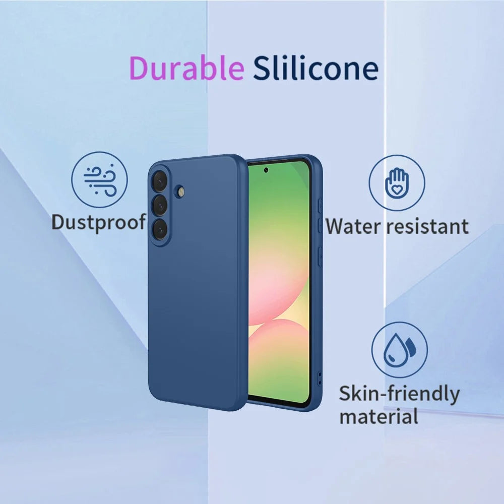 For Samsung Galaxy A57 5G Case Liquid Silicone Feel Soft TPU Protective Phone Cover - Blue - 2