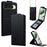 For Google Pixel 10 Case Card Holder Vertical Flip Leather Phone Cover with Crossbody Shoulder Strap - Black - 1
