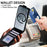 For iPhone 16 Case Card Holder Vertical Flip Leather Phone Cover with Crossbody Shoulder Strap - Black - 2