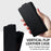 For iPhone 16 Case Card Holder Vertical Flip Leather Phone Cover with Crossbody Shoulder Strap - Black - 6