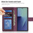 For Samsung Galaxy Z Fold7 5G Magnetic Leather Case RFID Blocking Wallet Detachable Phone Cover - Dark Purple - 2