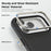 For iPhone 17 Pro Max Case Compatible with MagSafe Fine Grid Texture Leather Back Phone Cover with Detachable Card Holder - Black - 5