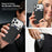 For iPhone 17 Pro Max Case Compatible with MagSafe Fine Grid Texture Leather Back Phone Cover with Detachable Card Holder - Black - 7