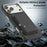 For iPhone 17 Pro Case Compatible with MagSafe Fine Grid Texture Leather Back Phone Cover with Detachable Card Holder - Black - 4