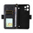 For Nothing Phone (3a) Lite 5G Leather Case Magnetic Closure Wallet Stand Phone Cover with Crossbody Strap - Black - 6