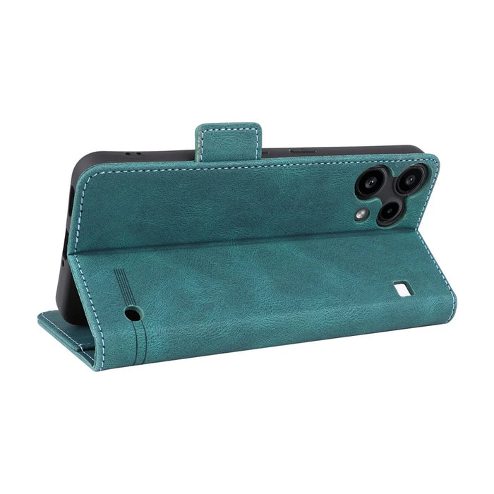 For Nothing Phone (3a) Lite 5G Case Leather Wallet Flip Phone Cover with Hardware Decor - Blue - 4