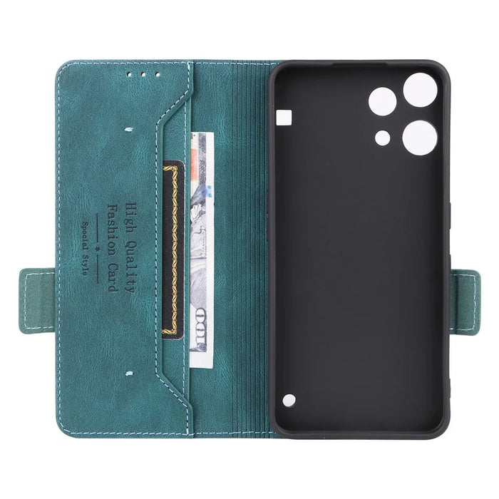 For Nothing Phone (3a) Lite 5G Case Leather Wallet Flip Phone Cover with Hardware Decor - Blue - 5