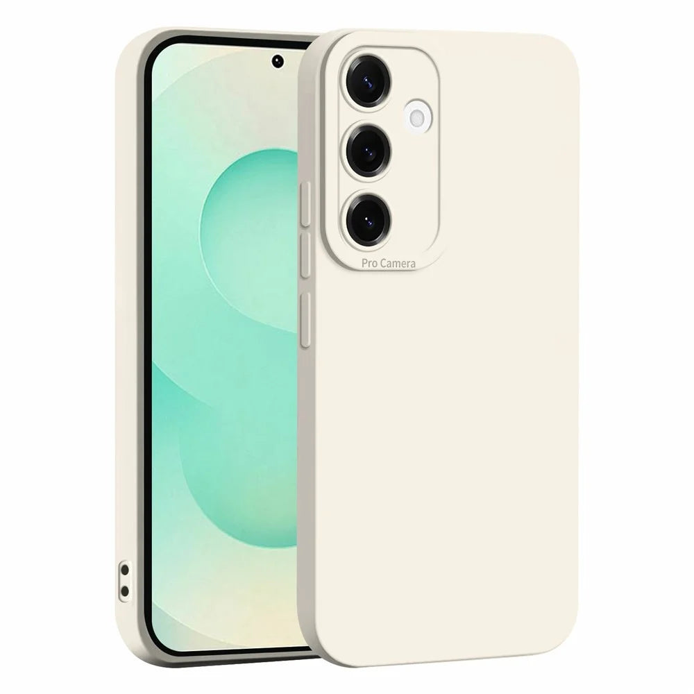 For Samsung Galaxy S25 FE Case Precise Camera Cutouts Soft TPU Shockproof Phone Cover - White - 1