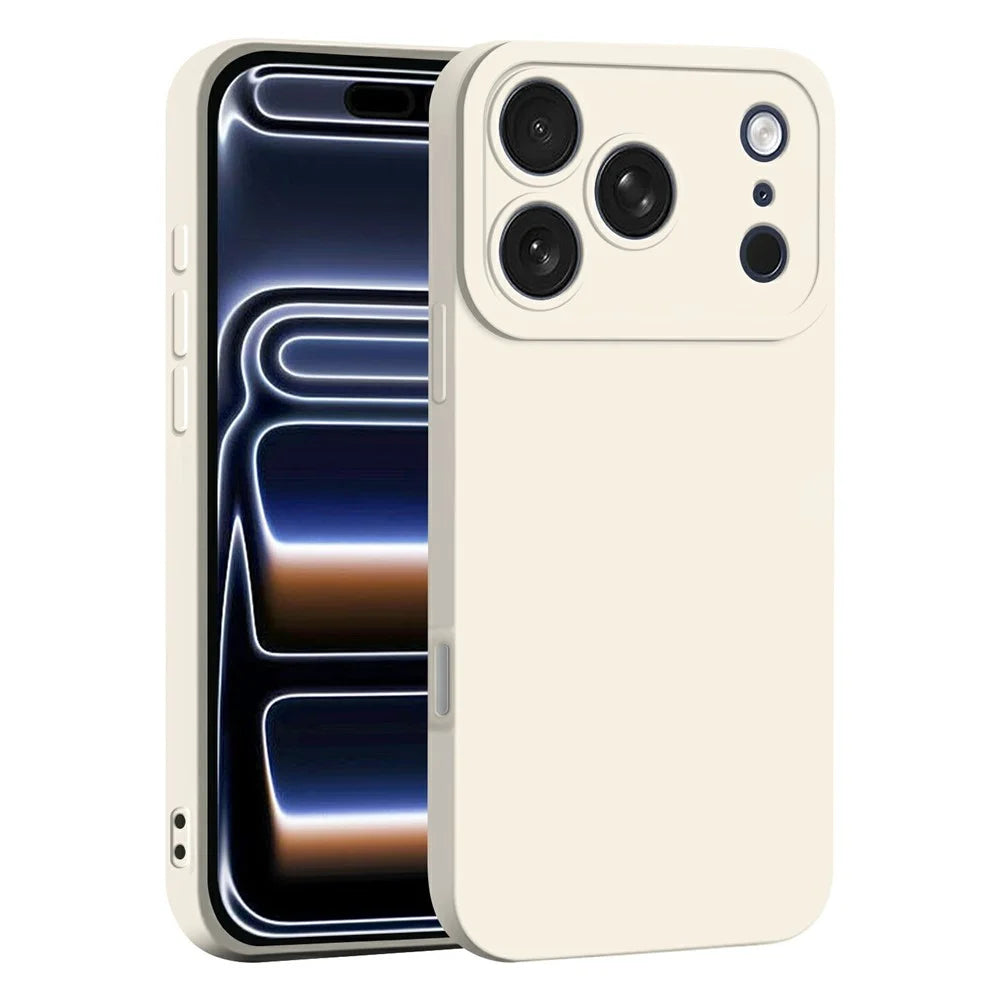 For iPhone 17 Pro Case Precise Camera Cutouts Soft TPU Shockproof Phone Cover - White - 1