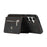For Samsung Galaxy A57 5G Case Multiple Card Holder Kickstand TPU PU Leather + PC Phone Cover with Wrist Strap - Black - 3