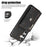 For Samsung Galaxy A57 5G Case Multiple Card Holder Kickstand TPU PU Leather + PC Phone Cover with Wrist Strap - Black - 7