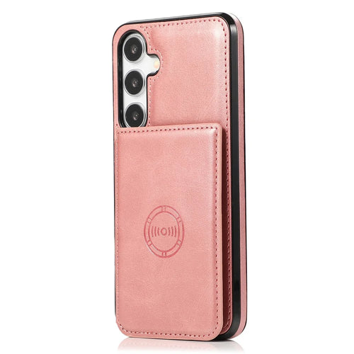 For Samsung Galaxy A57 5G Case Card Holder Kickstand PU Leather + TPU Phone Cover - Rose Gold - 1