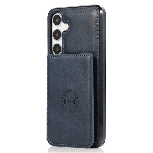 For Samsung Galaxy A37 5G Case Card Holder Kickstand PU Leather + TPU Phone Cover - Blue - 1