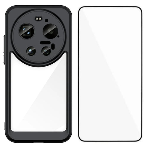 WANLONFENG For Xiaomi 17 Ultra 5G Back Cover  XC Series TPU Acrylic Phone Case with Tempered Glass Film - Black - 1