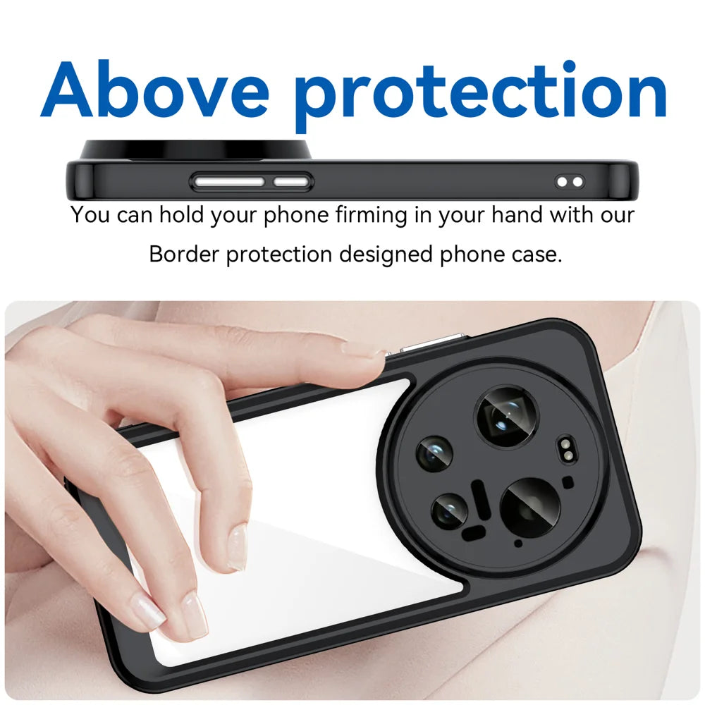 WANLONFENG For Xiaomi 17 Ultra 5G Back Cover  XC Series TPU Acrylic Phone Case with Tempered Glass Film - Black - 5