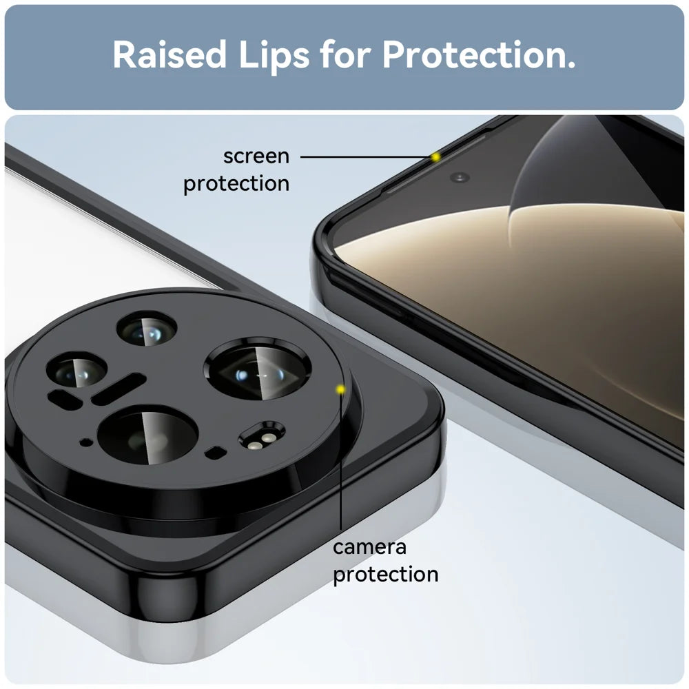 WANLONFENG For Xiaomi 17 Ultra 5G Back Cover  XC Series TPU Acrylic Phone Case with Tempered Glass Film - Black - 7